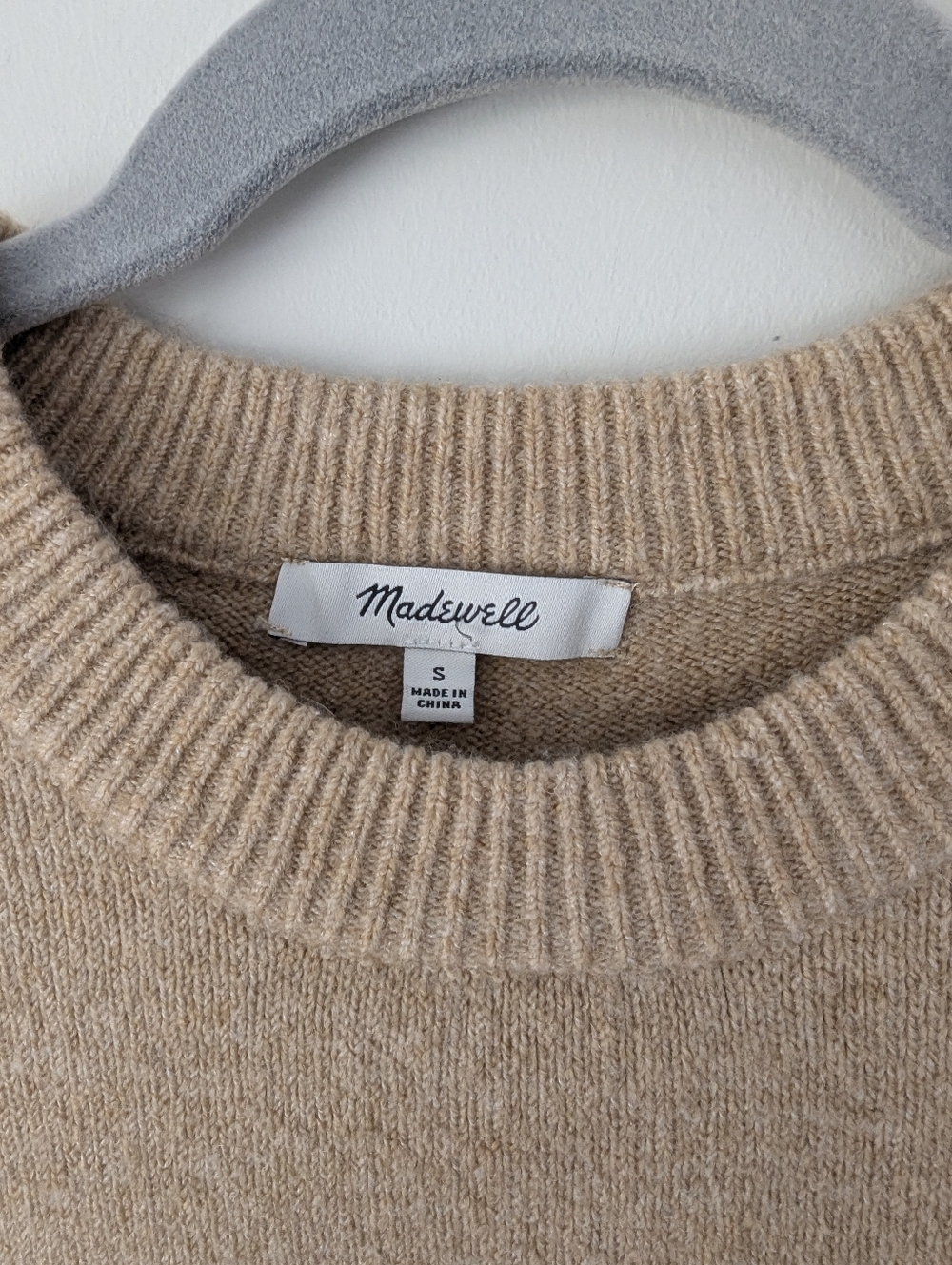 Madewell Dot Graystone Pullover Sweater in Coziest Yarn Heather Camel - Picture 5 of 11